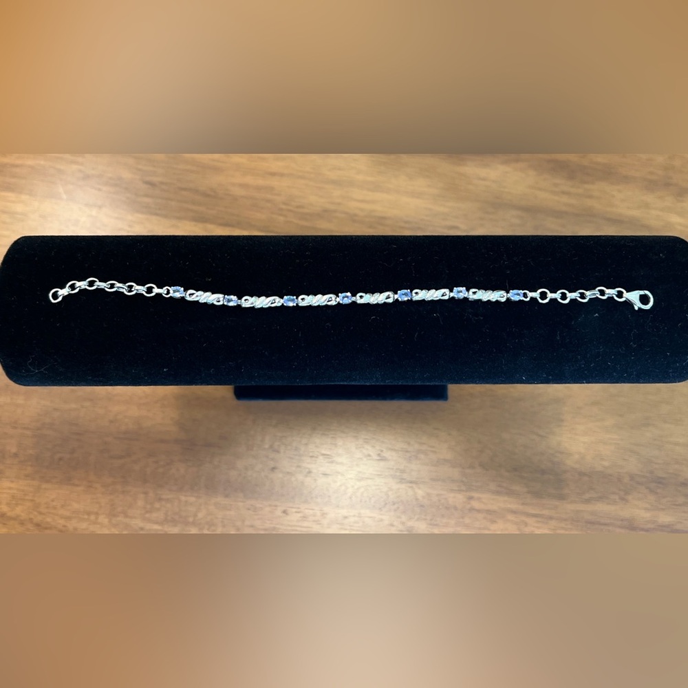Tanzenite and Sterling Silver Bracelet